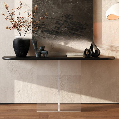 Acrylic Floating Solid Wood Console Table | Living Room Table | Anciennevi