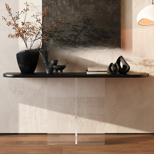 Acrylic Floating Solid Wood Console Table | Living Room Table | Anciennevi