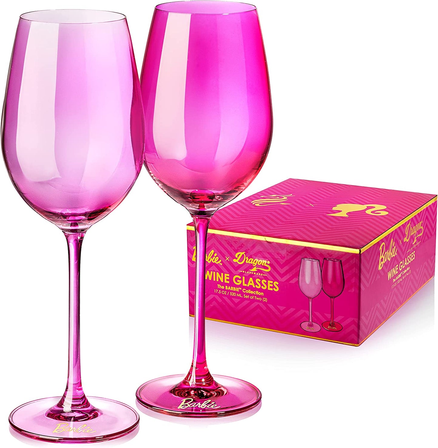 Dragon X Barbie Wine Glasses 