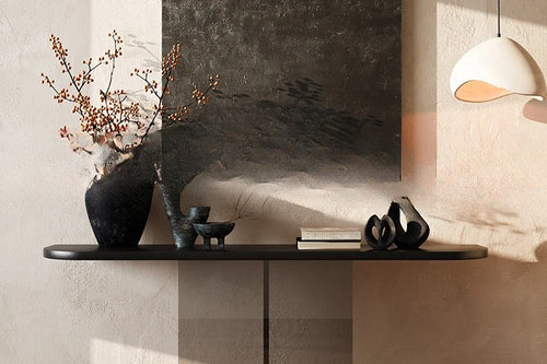 Acrylic Floating Solid Wood Console Table | Living Room Table | Anciennevi