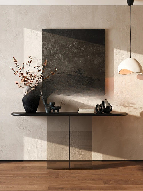 Acrylic Floating Solid Wood Console Table | Living Room Table | Anciennevi