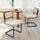 Set of 2 Brown Leather Rattan Dining Chairs with Chrome Legs | Elegant Seating | Anciennevi