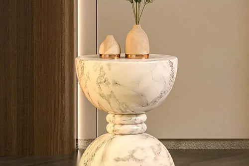 Nordic Creative Cream Bedside Table – Light Luxury Simple Side Table for Bedroom & Living Room – Anciennevi
