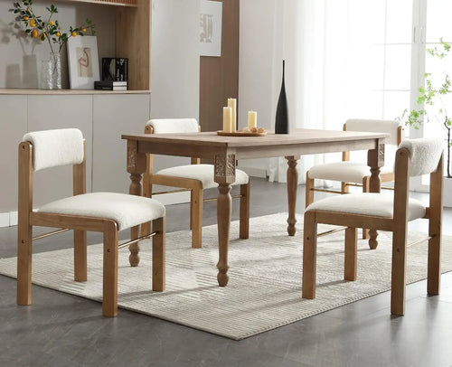 Set of 4 Upholstered Dining Chairs with Adjustable Back | Anciennevi