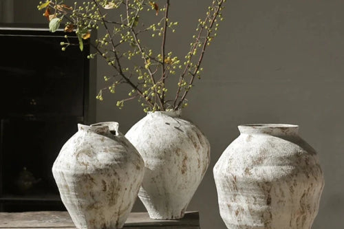 Koi Rough Pottery Jar Handmade | Unique Pottery Decor | Anciennevi