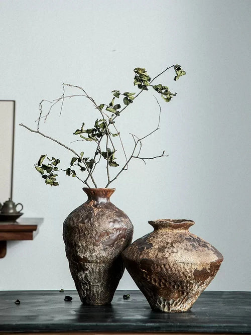 Large Retro Porcelain Vase | Coarse Pottery for Home Décor | Anciennevi