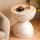 Nordic Hourglass Coffee Table – Cream Magnesium Oxide Side Table for Living Room – Anciennevi