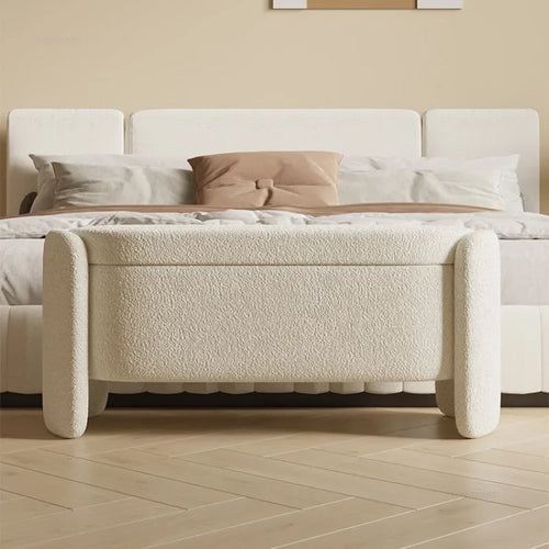Lamb Wool Storage Ottoman | Cozy & Functional Seating | Anciennevi