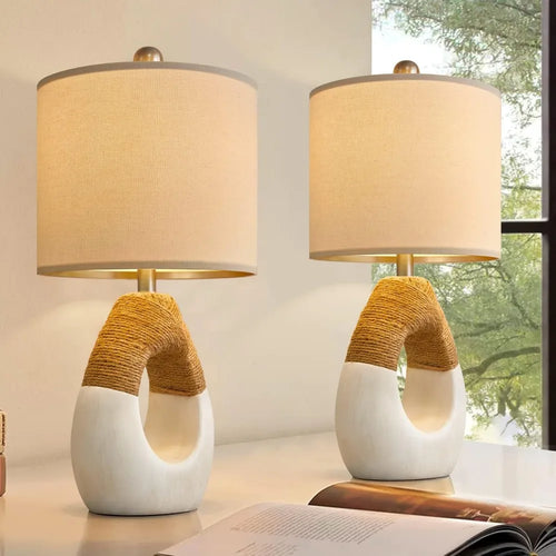 Haven Boho Table Lamps Set of 2 | Living Room & Bedroom | Anciennevi