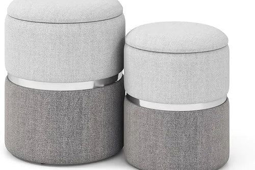 Comfort Corner Velvet Storage Ottoman Set of 2 | Anciennevi