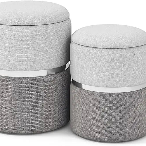 Comfort Corner Velvet Storage Ottoman Set of 2 | Anciennevi