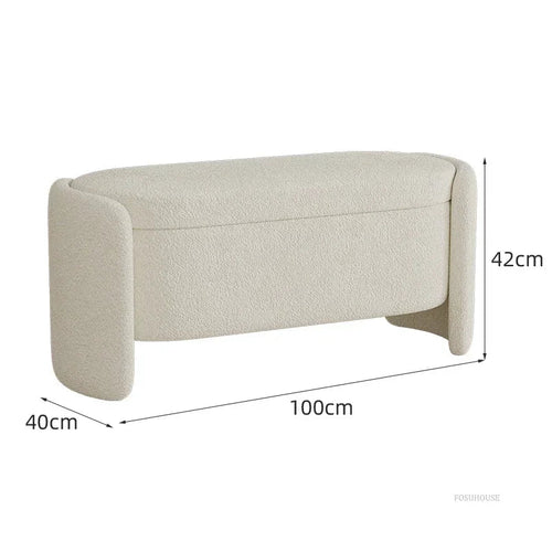 Lamb Wool Storage Ottoman | Cozy & Functional Seating | Anciennevi
