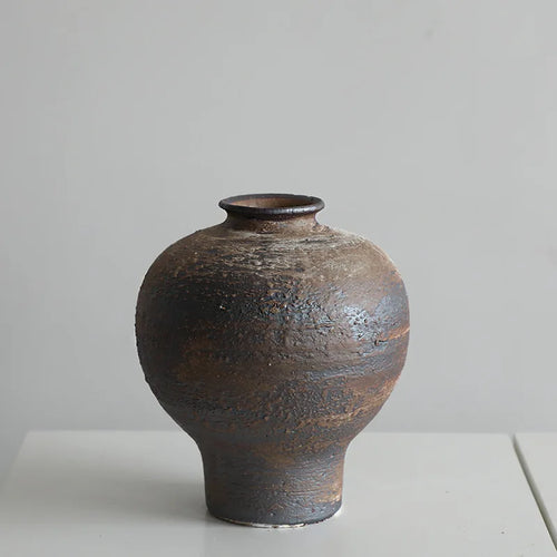 Wabi-Sabi Ceramic Vase | Handmade Rough Pottery Decor | Anciennevi