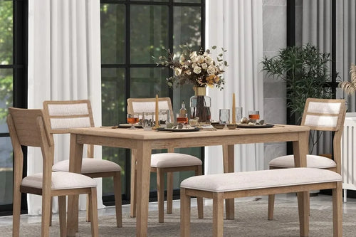 Order 6 Pieces Dining Table Set with Bench Online | Anciennevi