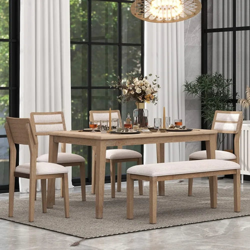 Order 6 Pieces Dining Table Set with Bench Online | Anciennevi