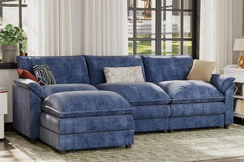 Modular Sectional Sofa with Reversible Ottoman | Anciennevi