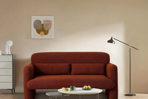 Cuddle Lamb Fabric Loveseat | Cozy Minimalist Sofa | Anciennevi