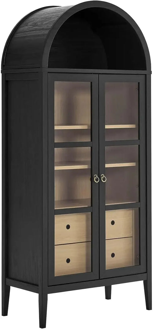 Modern Farmhouse 71" Tall Arched Storage Cabinet | Anciennevi