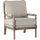 Linen Fabric Spindle Accent Chair with Wood Frame – Modern Padded Spring Seat – Anciennevi