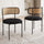 Set of 2 Mid-Century Dining Chairs with Rattan Back | Anciennevi