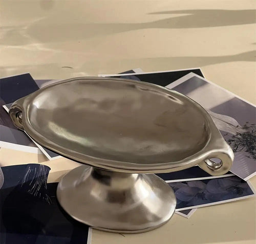 Silver Plated Ceramic Jewelry Tray | Luxury Storage | Anciennevi