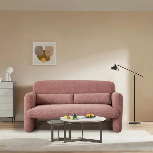 Cuddle Lamb Fabric Loveseat | Cozy Minimalist Sofa | Anciennevi