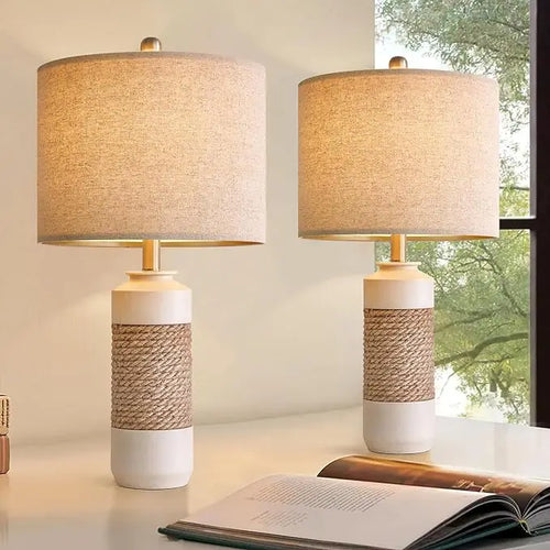 Haven Boho Table Lamps Set of 2 | Living Room & Bedroom | Anciennevi