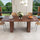 Oval Kitchen Table with Wood Strip Base | Modern Farmhouse Dining Table | Anciennevi