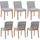 Farmhouse Mid Century Linen Dining Chairs Set of 4 | Anciennevi