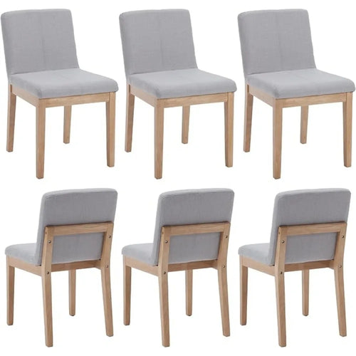 Farmhouse Mid Century Linen Dining Chairs Set of 4 | Anciennevi