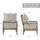 Linen Fabric Spindle Accent Chair with Wood Frame – Modern Padded Spring Seat – Anciennevi