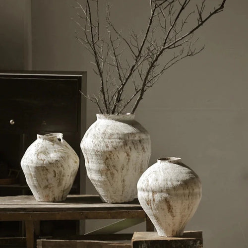 Koi Rough Pottery Jar Handmade | Unique Pottery Decor | Anciennevi
