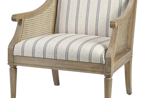 Beige Accent Chair with Solid Wood Frame | Living Room Seating | Anciennevi