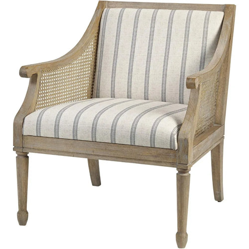 Beige Accent Chair with Solid Wood Frame | Living Room Seating | Anciennevi