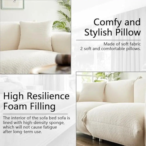 Oversized Cloud Couch Loveseat | Fabric & Metal Legs | Anciennevi