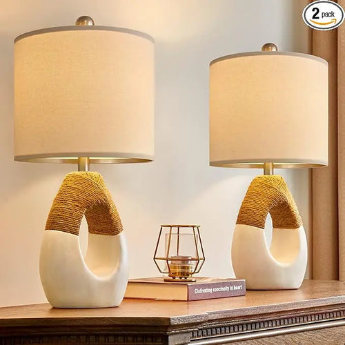 Haven Boho Table Lamps Set of 2 | Living Room & Bedroom | Anciennevi