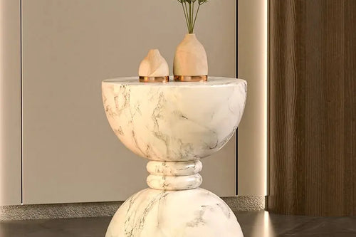 Nordic Creative Cream Bedside Table – Light Luxury Simple Side Table for Bedroom & Living Room – Anciennevi