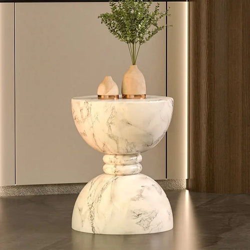 Nordic Creative Cream Bedside Table – Light Luxury Simple Side Table for Bedroom & Living Room – Anciennevi