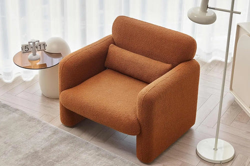 Cuddle Lamb Fabric Loveseat | Cozy Minimalist Sofa | Anciennevi