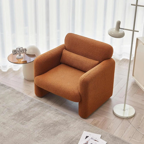 Cuddle Lamb Fabric Loveseat | Cozy Minimalist Sofa | Anciennevi