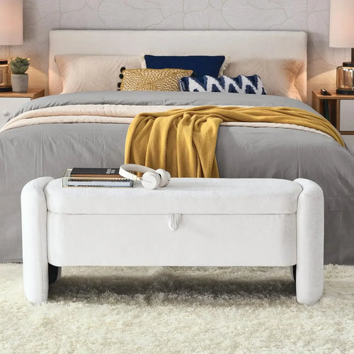Allegra Oval Storage Ottoman with Hidden Compartment | Anciennevi