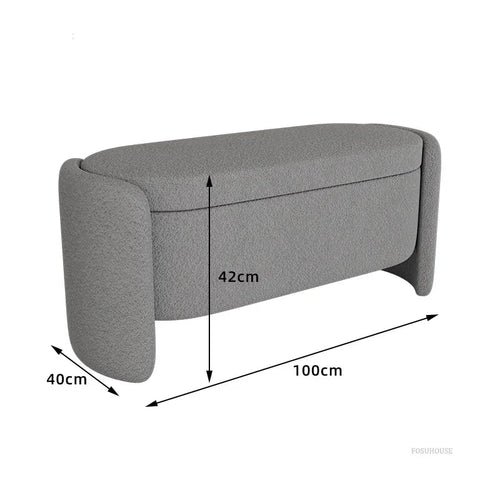 Lamb Wool Storage Ottoman | Cozy & Functional Seating | Anciennevi