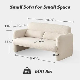 Modern Accent Sofa Chair with Arms | Lamb Fabric Armchair | Anciennevi
