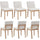 Farmhouse Mid Century Linen Dining Chairs Set of 4 | Anciennevi