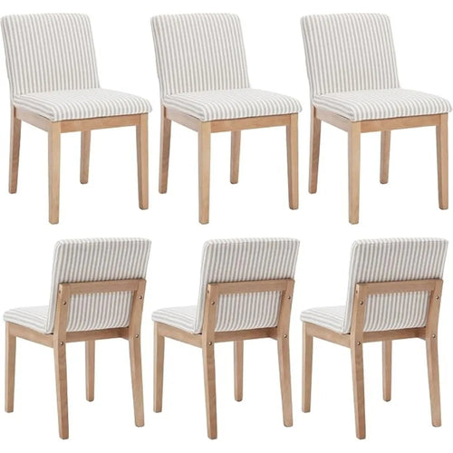 Farmhouse Mid Century Linen Dining Chairs Set of 4 | Anciennevi