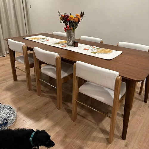 Set of 4 Upholstered Dining Chairs with Adjustable Back | Anciennevi
