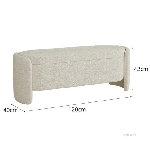 Lamb Wool Storage Ottoman | Cozy & Functional Seating | Anciennevi