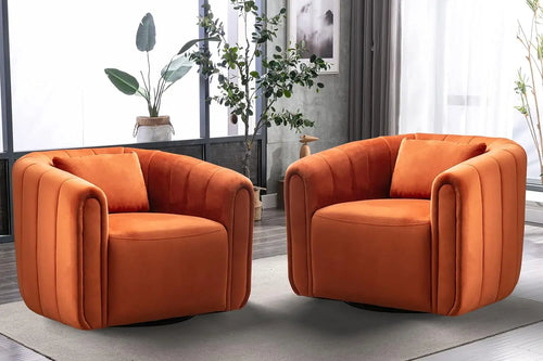 Liora Velvet Swivel Barrel Chairs | Living Room Seating | Anciennevi