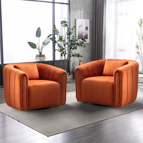 Liora Velvet Swivel Barrel Chairs | Living Room Seating | Anciennevi