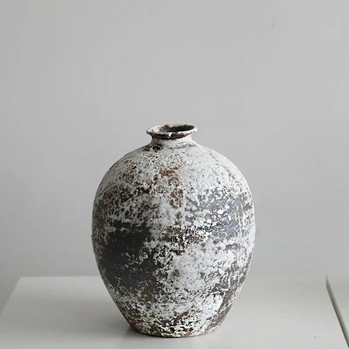 Wabi-Sabi Ceramic Vase | Handmade Rough Pottery Decor | Anciennevi